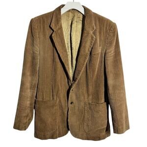 Generra Sport Coat Mens 40R Chunky Cord Brown Tan Preppy Old Money Vintage 90s